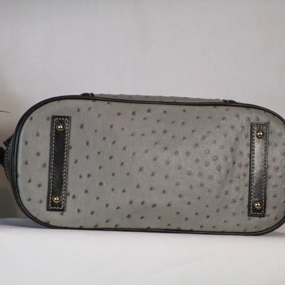 Dooney & Bourke Embossed Ostrich Style Leather Bag, Wallet, Checkbook Cover EUC